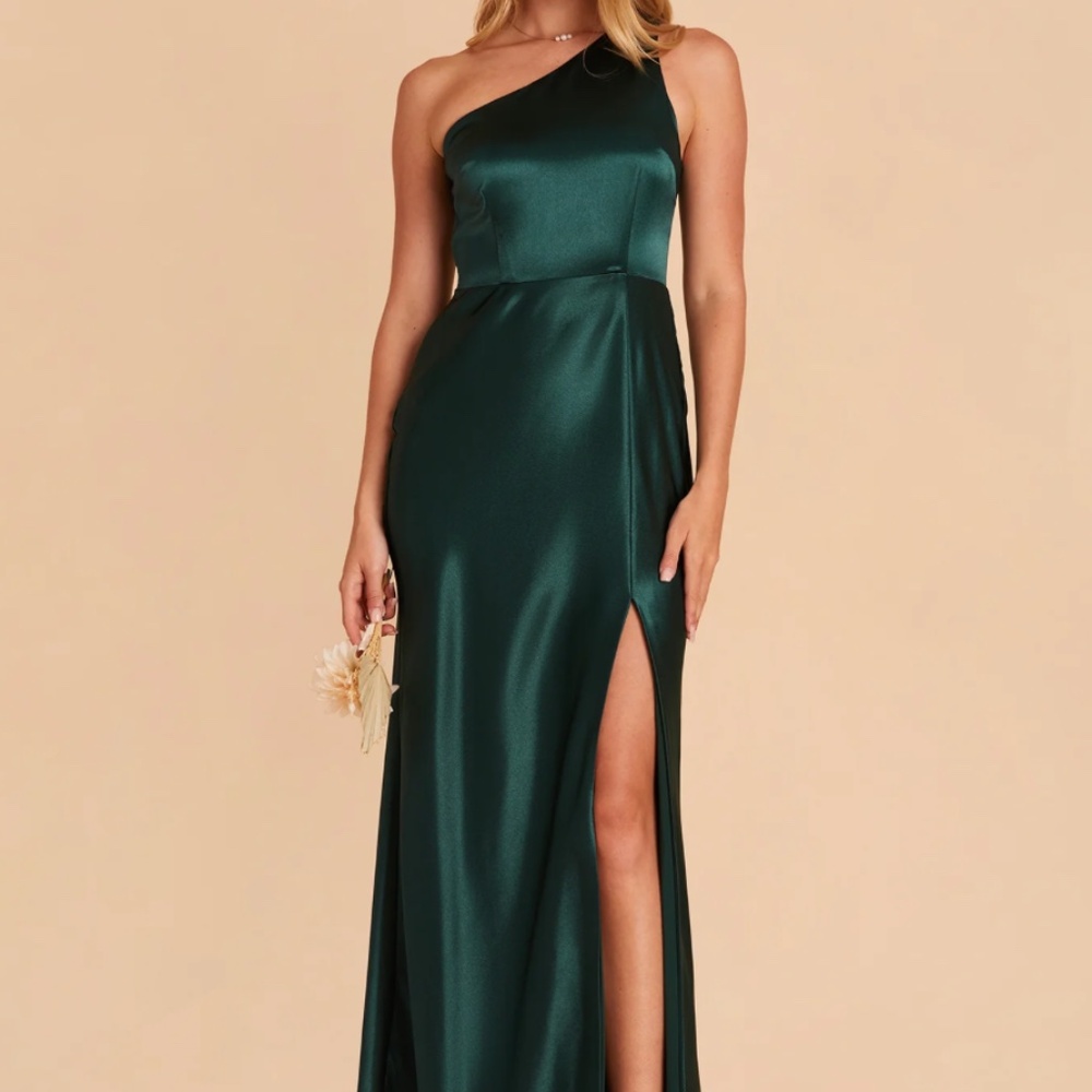 Birdy Grey Kira Dress in Shiny Satin Emerald